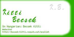 kitti becsek business card